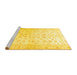 Sideview of Machine Washable Oriental Yellow Traditional Rug, wshabs37yw