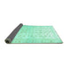 Sideview of Oriental Turquoise Traditional Rug, abs37turq