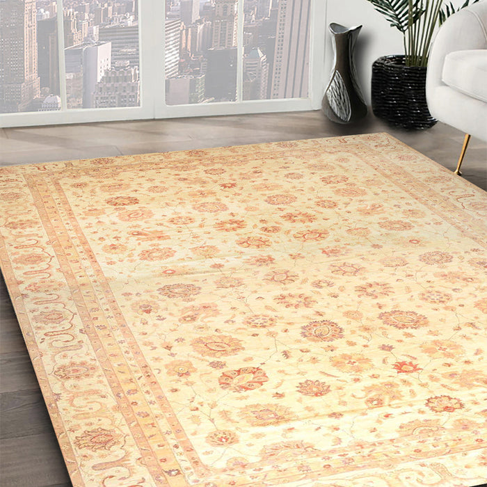 Machine Washable Abstract Sun Yellow Rug in a Family Room, wshabs37