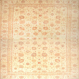 Square Abstract Sun Yellow Oriental Rug, abs37