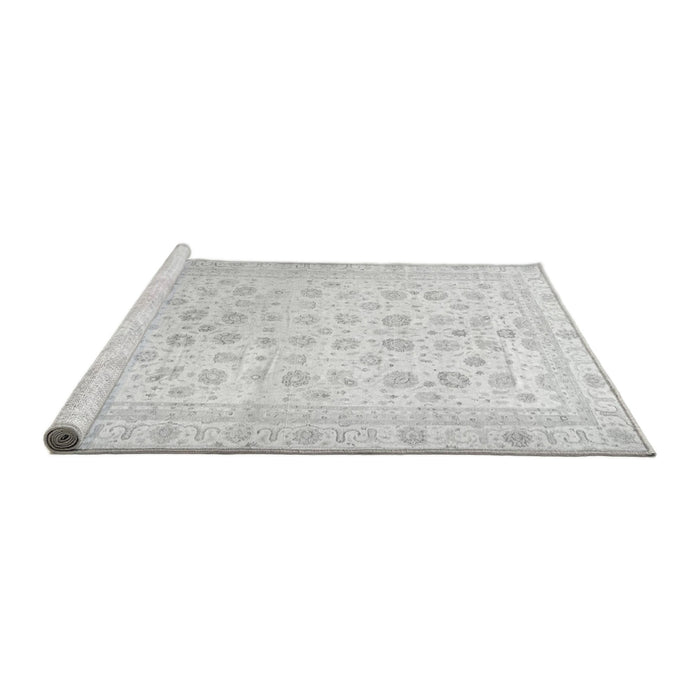 Sideview of Machine Washable Oriental Gray Traditional Rug, wshabs37gry