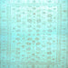 Square Oriental Light Blue Traditional Rug, abs37lblu