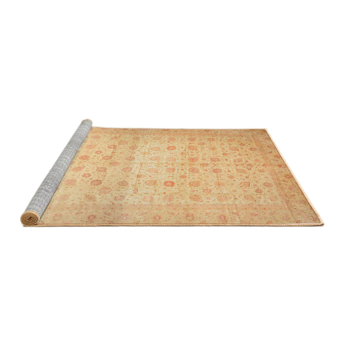Sideview of Machine Washable Abstract Orange Rug, wshabs38