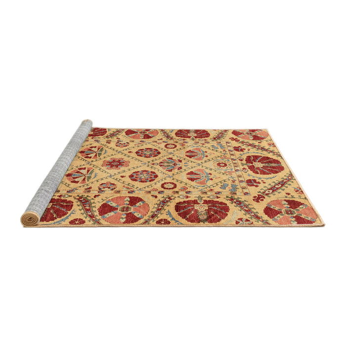 Sideview of Machine Washable Abstract Orange Rug, wshabs3800