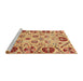 Sideview of Machine Washable Abstract Orange Rug, wshabs3800