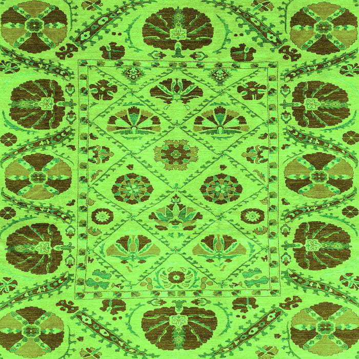 Square Abstract Green Modern Rug, abs3800grn