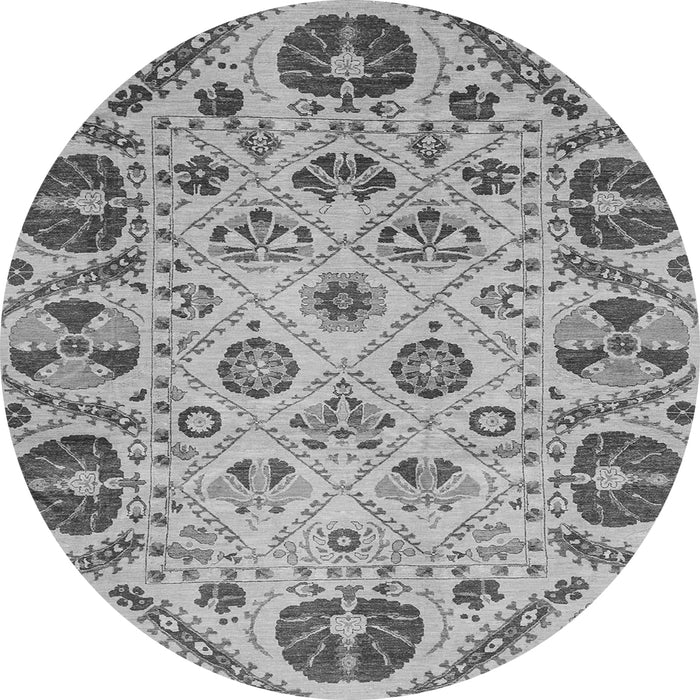 Round Machine Washable Abstract Gray Modern Rug, wshabs3800gry