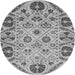 Round Machine Washable Abstract Gray Modern Rug, wshabs3800gry