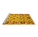 Sideview of Machine Washable Abstract Yellow Modern Rug, wshabs3800yw