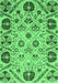 Machine Washable Abstract Emerald Green Modern Area Rugs, wshabs3800emgrn