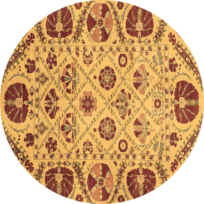 Round Abstract Brown Modern Rug, abs3800brn