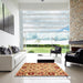 Square Abstract Orange Modern Rug in a Living Room, abs3800