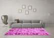 Machine Washable Abstract Purple Modern Area Rugs in a Living Room, wshabs3800pur