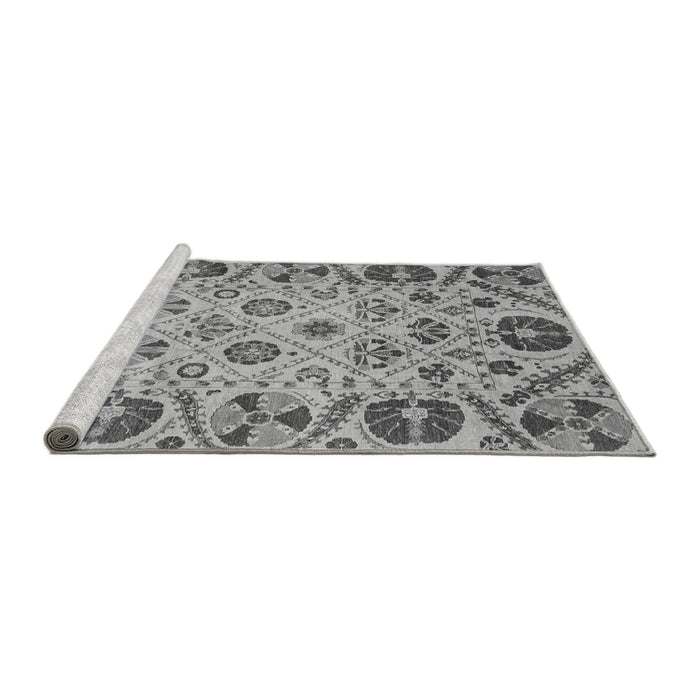 Sideview of Machine Washable Abstract Gray Modern Rug, wshabs3800gry