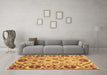 Machine Washable Abstract Brown Modern Rug in a Living Room,, wshabs3800brn