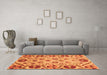 Machine Washable Abstract Orange Modern Area Rugs in a Living Room, wshabs3800org