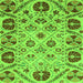 Square Machine Washable Abstract Green Modern Area Rugs, wshabs3800grn