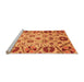 Sideview of Machine Washable Abstract Orange Modern Area Rugs, wshabs3800org