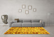 Machine Washable Abstract Yellow Modern Rug in a Living Room, wshabs3800yw