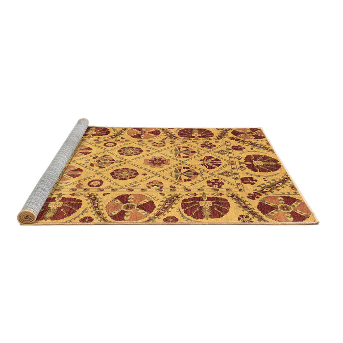 Sideview of Machine Washable Abstract Brown Modern Rug, wshabs3800brn