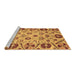 Sideview of Machine Washable Abstract Brown Modern Rug, wshabs3800brn