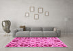 Machine Washable Abstract Pink Modern Rug in a Living Room, wshabs3800pnk