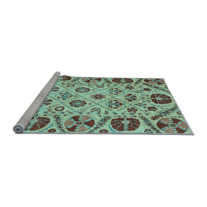 Sideview of Machine Washable Abstract Light Blue Modern Rug, wshabs3800lblu