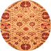 Round Abstract Orange Modern Rug, abs3800org