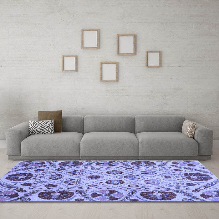 Machine Washable Abstract Blue Modern Rug in a Living Room, wshabs3800blu