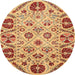 Round Abstract Orange Modern Rug, abs3800