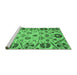 Sideview of Machine Washable Abstract Emerald Green Modern Area Rugs, wshabs3800emgrn