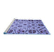 Sideview of Machine Washable Abstract Blue Modern Rug, wshabs3800blu