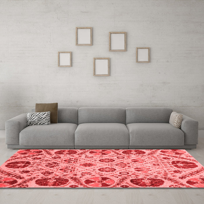 Modern Red Washable Rugs