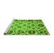 Sideview of Machine Washable Abstract Green Modern Area Rugs, wshabs3800grn