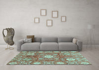 Machine Washable Abstract Light Blue Modern Rug, wshabs3801lblu