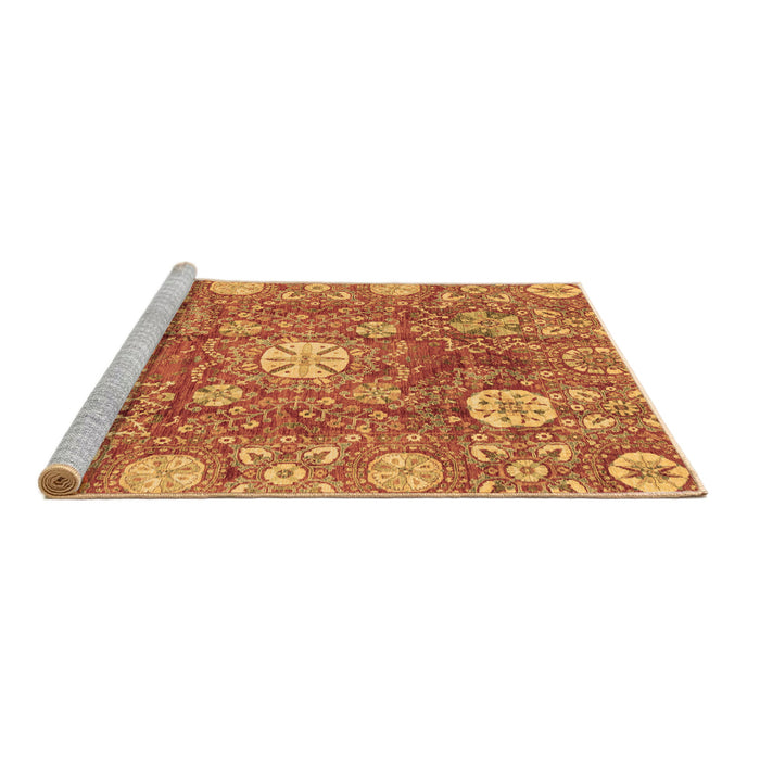 Sideview of Machine Washable Abstract Brown Modern Rug, wshabs3801brn