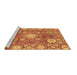 Sideview of Machine Washable Abstract Brown Modern Rug, wshabs3801brn