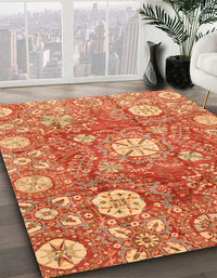 Abstract Orange Modern Rug, abs3801