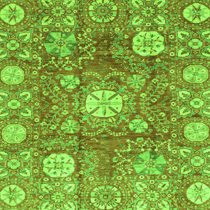 Square Machine Washable Abstract Green Modern Area Rugs, wshabs3801grn