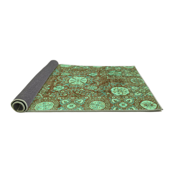 Sideview of Abstract Turquoise Modern Rug, abs3801turq