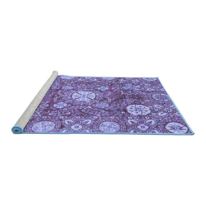 Sideview of Machine Washable Abstract Blue Modern Rug, wshabs3801blu