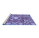 Sideview of Machine Washable Abstract Blue Modern Rug, wshabs3801blu