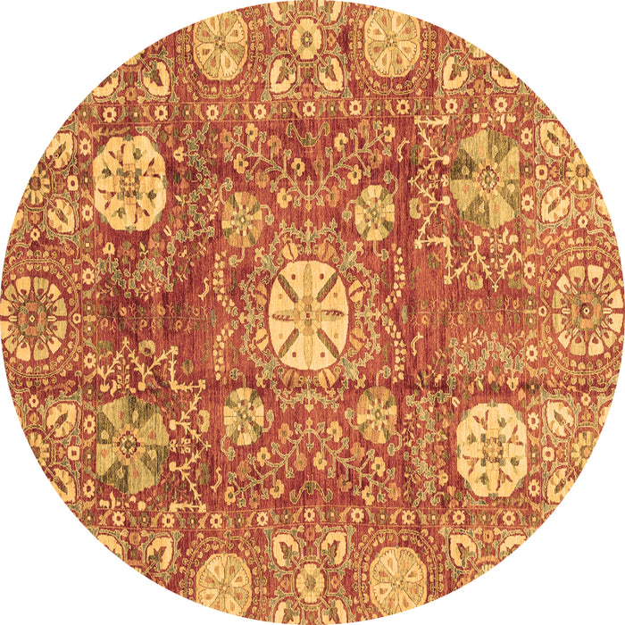 Round Machine Washable Abstract Brown Modern Rug, wshabs3801brn