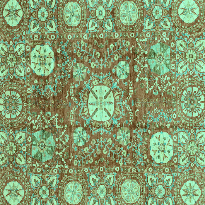 Square Machine Washable Abstract Turquoise Modern Area Rugs, wshabs3801turq