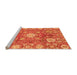 Sideview of Machine Washable Abstract Orange Modern Area Rugs, wshabs3801org