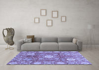 Machine Washable Abstract Blue Modern Rug, wshabs3801blu