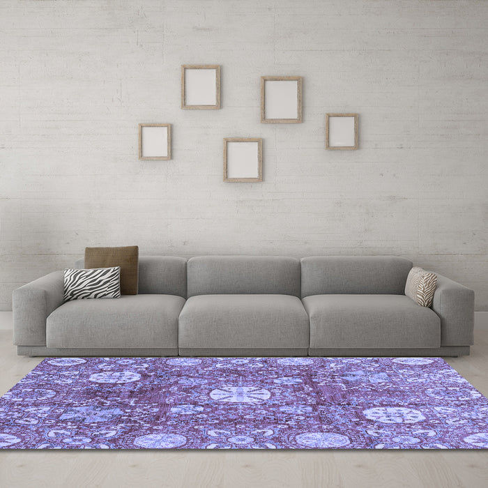 Machine Washable Abstract Blue Modern Rug in a Living Room, wshabs3801blu