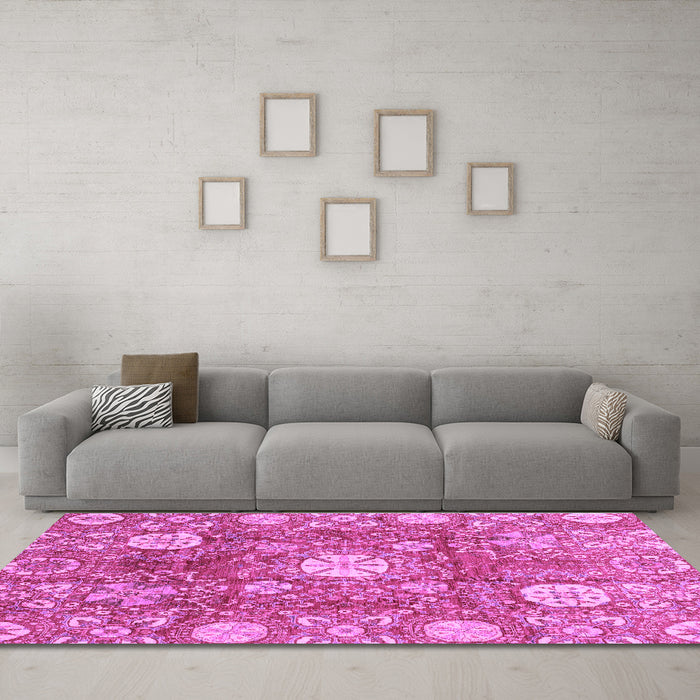 Machine Washable Abstract Purple Modern Area Rugs in a Living Room, wshabs3801pur