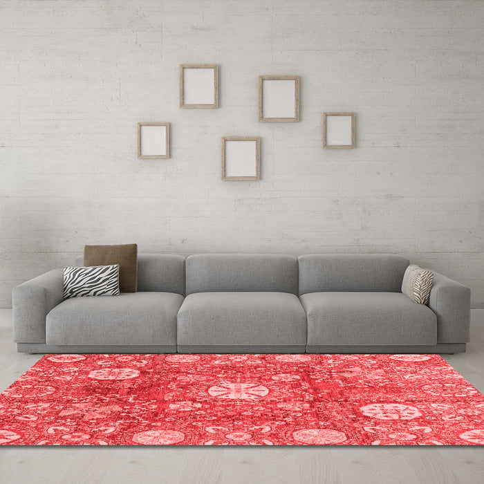 Modern Red Washable Rugs