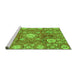 Sideview of Machine Washable Abstract Green Modern Area Rugs, wshabs3801grn